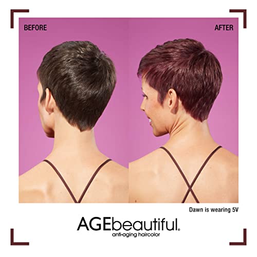 Image of AGE beautiful Permanent Hair Color Cream, 100% Gray Coverage Hair Dye with Biotin Anti-Aging Formula for Fuller, Thicker Hair, Professional Salon Quality