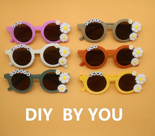 Easter Party Decorations Supplies Gift,DIY Name Easter Sunglasses for Kids Birthday, Daisy Flower Summer Spring Sunglasses4