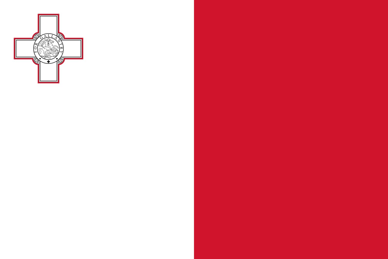 Drapeau XL Malta anti-effilochage pour mât extérieur et zone ventée