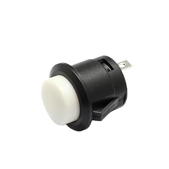 1pc Industrial Switches, R13-507 16mm Sanp in Plastic Off-ON Momentary Normally Open Push Button SwitchWhite