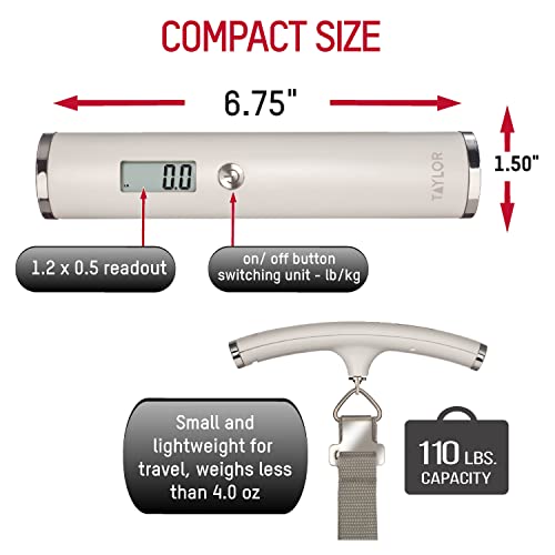 Taylor Ultra Light Digital Luggage Scale, White, Universal2