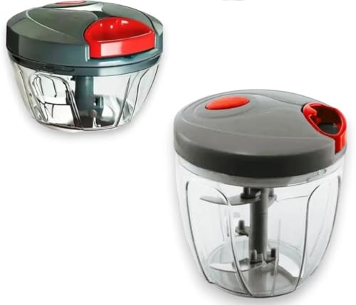 Image of Trendy Chopper Combo, 1100ml Push Handy Chopper with 450ml Dori Cutter, Quick Onion Fruit Vegetables Cutting Kitchen Set