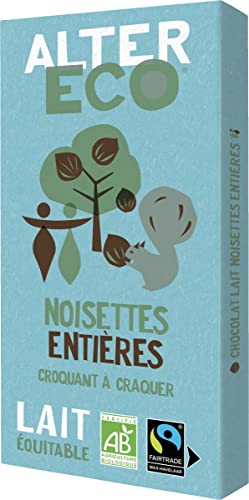 ALTER ECO - Chocolat Lait Noisettes Entières - Bio & Équitable - Origine Pérou - 100 g