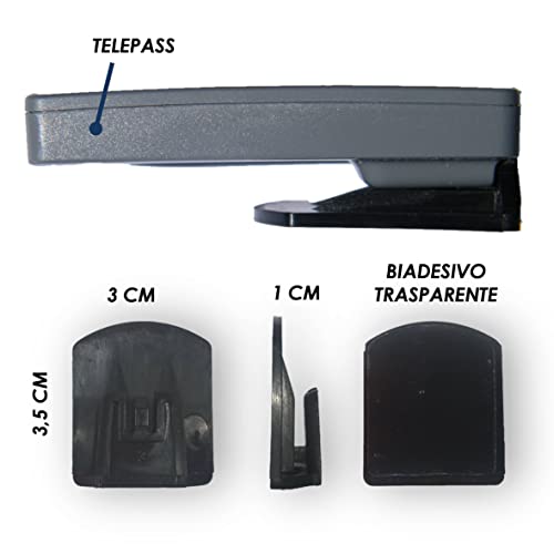 2 Stück Generische Halterungs-Clips kompatibel mit Telepass Slim und kompatibel mit MooneyGo. Erhältlich in 6 Farben (Schwarz)