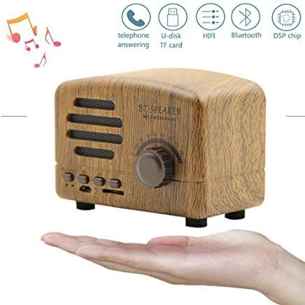 Portable Bluetooth Stereo Speaker,Langxian Enhanced Bass Retro Wireless Vintage V4.0 Speaker with TF Card Slot For Travel, Home, Beach, Kitchen, Outdoors