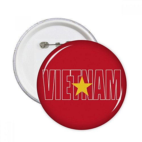 Badge bouton rond drapeau Vietnam XL décoratif pour vêtements et accessoires