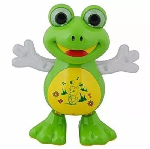 PNJB Dancing Frog With Music, Flashing Lights, Sound Toy For Kids, Easy-To-Access On/Off Switch, Frog's Movements, Groove, Convenience And Portability, Multi-colour,