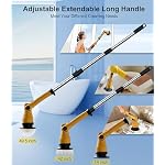 Electric Spin Scrubber, Cordless Shower Scrubber, Adjustable Handle-Yellow - Image 6