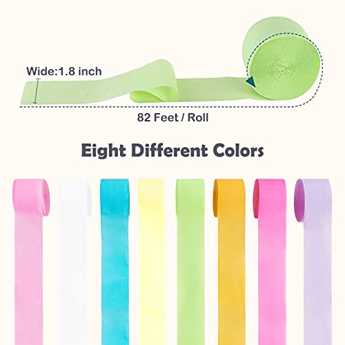Image of Pastel Birthday Party Decorations Pastel Crepe Paper Streamers 8 Rolls Pastel Color Party Streamers for Birthday Party Wedding Decorations