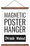 Magnetic Poster Hanger Frame 24 Inch Wide, Walnut, Strong Magnet, Premium Wood and Quick Assembly,...