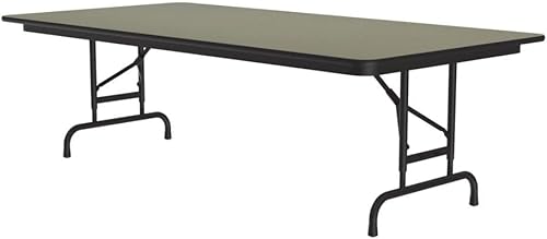 Miniatura 37 de Correll - Mesa plegable de altura ajustable y resistente, parte superior laminada de alta presión, fabricada en Estados Unidos, delantal de acero