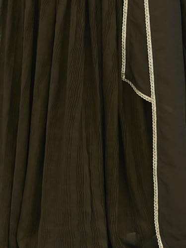 Image of PURVAJA Women's Silk Semi-Stitched Lehenga choli