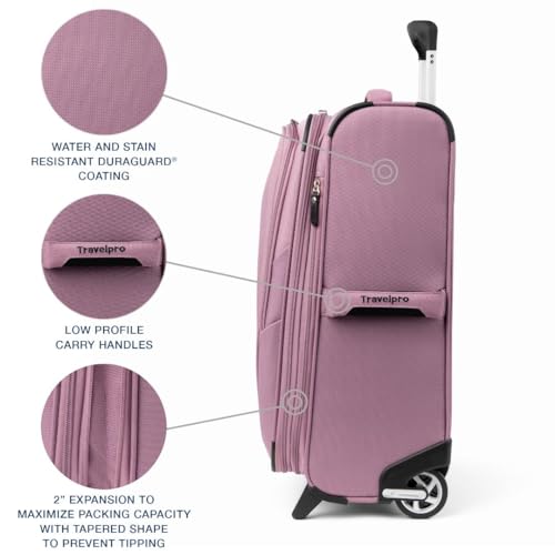 Image of Travelpro Maxlite 5 Softside Expandable Upright 2 Wheel Carry-on Luggage, Lightweight, 21-Inch - Orchid Pink Purple