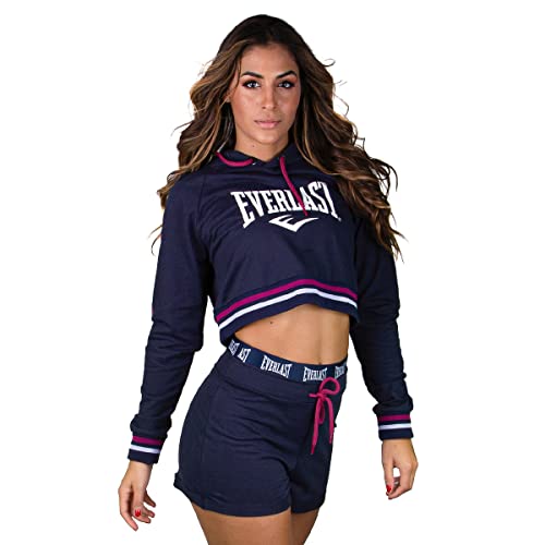 Cropped Casual Everlast Moletinho Azul/Pink P