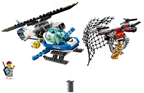 LEGO 60207 City Polizei Drohnenjagd, Hubschrauberspielzeug mit Netzkanone,...