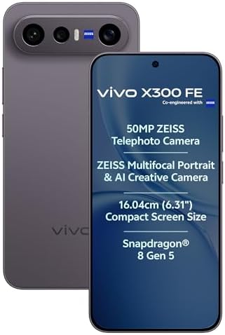 vivo X300 FE 5G (Noir Black, 12GB RAM, 256GB Storage) with No Cost EMI/Additional Exchange Offers
