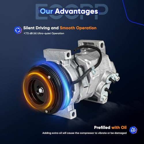 Image of ECCPP A /C Compressor with Clutch 2000-2005 for Cadillac DeVille 4.6L 2012-2013 for GMC Sierra 1500 2500 3500 AC Compressor