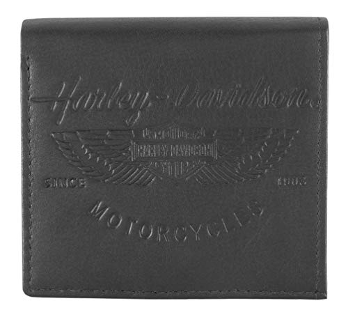 Harley-Davidson Women's Free Spirit Bi-Fold Leather Wallet w/RFID - Black