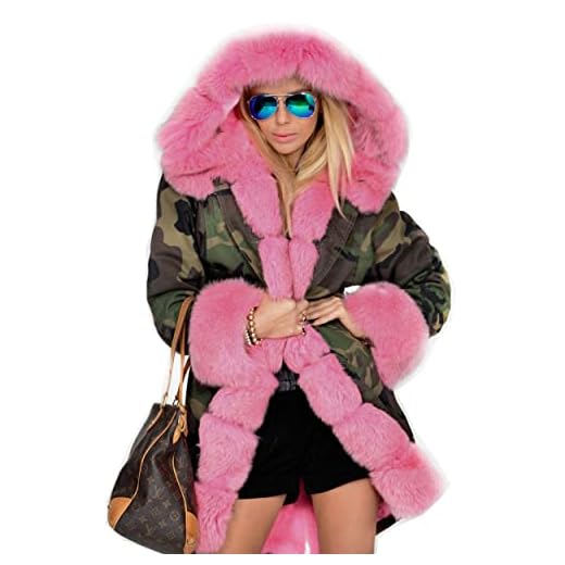 Roiii Women Thicken Warm Winter Coat Hood Down Parka Faux Fur Outdoor Overcoat Long Jacket Outwear