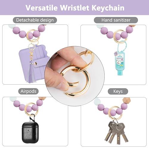 Image of Wristlet Wallet for Women with Keychain - RFID Card Holder Small Wallet Wristlet with Key Ring