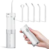 【歯科専門家推薦 口腔洗浄器】Baanando ジェットウォッシャー 携帯 歯垢除去率99.9% 3種類の水流モード 替えノズル5本 独自の歯垢除去ノズル 口腔ケア 口腔洗浄機 折りたたみ 超コンパクトIPX7防水 タンク取り外し可能 コードレス 旅行 出張 ギフト ホワイト