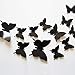 24pcs 3D Butterfly Removable Mural Stickers Wall Stickers Decal for Home and Room Decoration (Black)