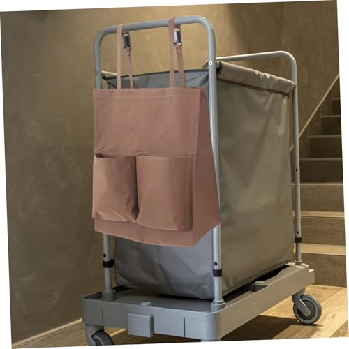 Image of Janitorial Cart Bag, 17.68x15.72x7.86in Replacement Cart Trash Collecting Amenity Bag for Housekeeping Commercial Janitorial Cleaning, Coffee