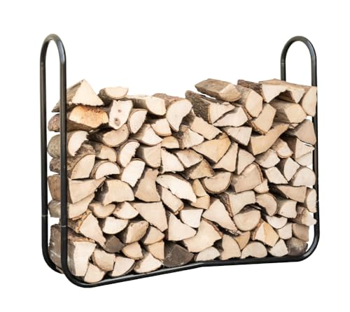 ShelterLogic Stahl Kaminholzregal | Schwarz | 25x122x104 cm