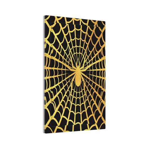 Decorative Switch Plate Covers Black Background with Golden Spiderweb Spider 1 Gang No Device Single Blank Outlet Covers Wall Plate Light Switch Cover Plate for Bedroom Home Decor