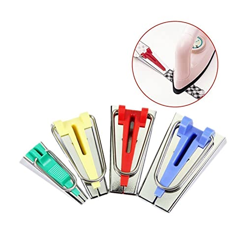 Qican Conjunto de ferramentas para fazer fita de viés de tecido de costura 62 peças com cortador de
