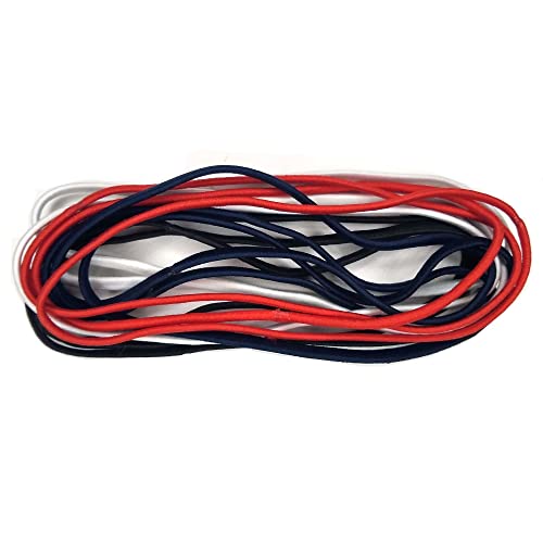 12 Extra Large Hair Ties for Dreadlocks and Thick Hair, Long and Oversized (Red White Navy Black Assortment)