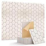 12 Stück Akustikpaneele Selbstklebend, Schallschutzplatten 30x30x0.9cm, Schallabsorber für Gaming Deko, Büros, Studios, Schlafzimmer (Kamelfarbe)