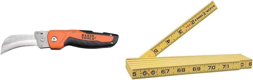 Klein Tools Utility Knife and Folding Ruler Bundle