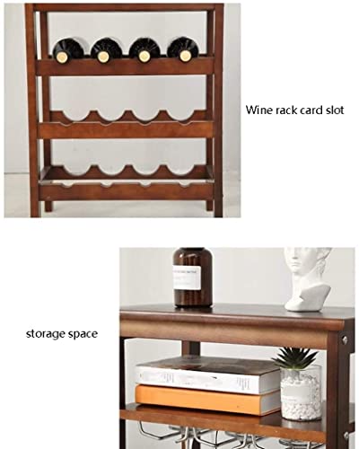 Estante de vino de madera sólida 44x26x100 cm miniatura 4