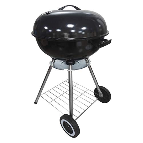 Grill-Holzkohle Kugelgrill Rundgrill Campinggrill BBQ groß mit Deckel Ø46cm picknickgrill fahrbar dreibein mit Aschebehälter Aktiv-Belüftung