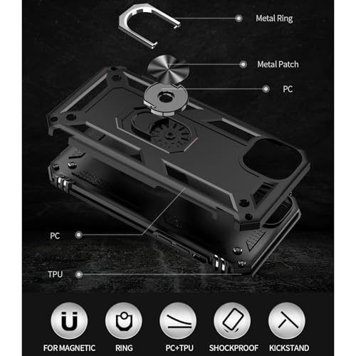 Coque pour iPhone 15 étui de protection militaire noir - 5