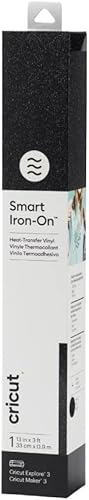 Cricut Smart Iron-On - Vinilo de transferencia térmica de 13 pulgadas x 3 pies con purpurina para proyectos de HTV, compatible con Cricut Explore