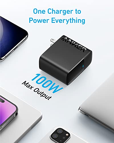Mac Book Pro Charger, 100W Usb-C Charger, Anker Piq 3.0 Compact And Foldable Fast Charger For Macbook Pro, Macbook Air, Ipad Pro, Iphone 14, Samsung Galaxy, And All Usb-C Devices (5 Ft Cable Included) #TOP2