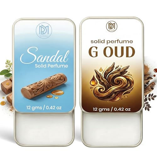 Image of Dr.Mashur Solid Perfume |sandal&G oud Alcohol Free Wax Perfume Balm, Long Lasting | Pocket Tin 12g, Pack Of 2| Non Greasy Smooth Glide, Travel Friendly Men And Women