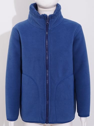 Kids Girls Boys Sherpa Fleece Jacket Fall Winter Warm Coat Outwear Long Sleeve Zipper Sweatshirt3