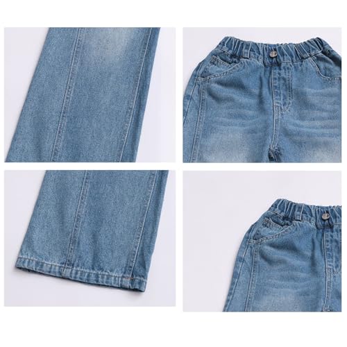 Girls Baggy Jeans Kids Elastic Waist Baggy Denim Pants Teen Girls Y2K Trousers Skater Streetwear 5-15 Years3