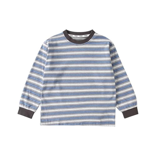 Toddler Boys Sweatshirt Baby Kids Striped Mock Turtleneck Pullover Long Sleeve Shirts Active Basic Tops Clothes