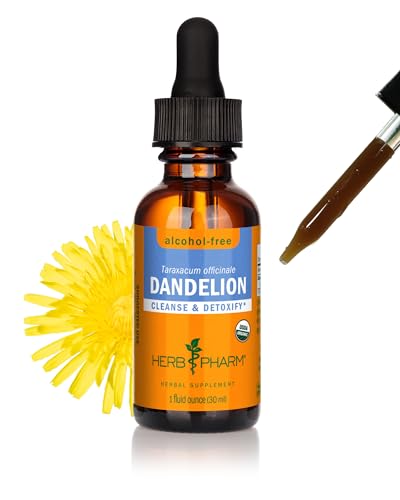 Herb Pharm Dandelion Alcohol Free Extract: Organic Dandelion Supplement Glycerite Fast-Absorbing Cleansing & Detoxification Process Support Vegan Non-GMO 1 oz*