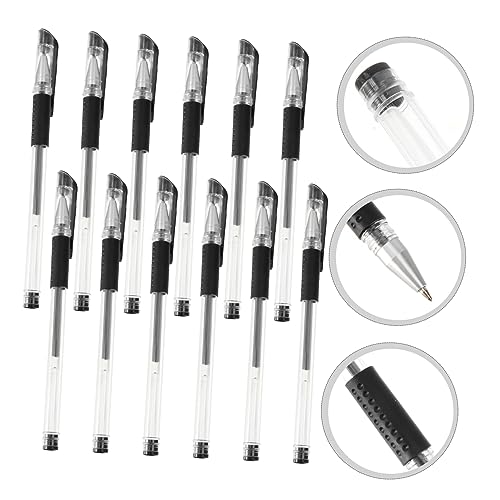 Uonlytech 12 bolígrafos ergonómicos de tinta gel negra miniatura 7