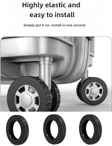 Pavnso10 Pack Upgraded Luggage Wheel Covers, Wear-Resistant Protector Cover Silent Suitcase Spinner Wheels, Shock Absorption Accessories for Carry-On Travel/Travelers3