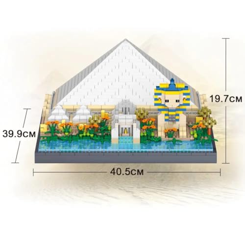 Image of Kawaii Kart Architectural Wonders Great Pyramids of Giza Monument Building Blocks 1600+ Pieces Mini Bricks Set, Architecture Educational Construction Learning Brick STEM DIY Collectible Toy