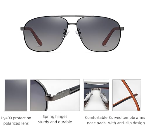 Trendy Polarized Aviator Sunglasses for Men Women Classic UV400 Protection Fashion Vintage3