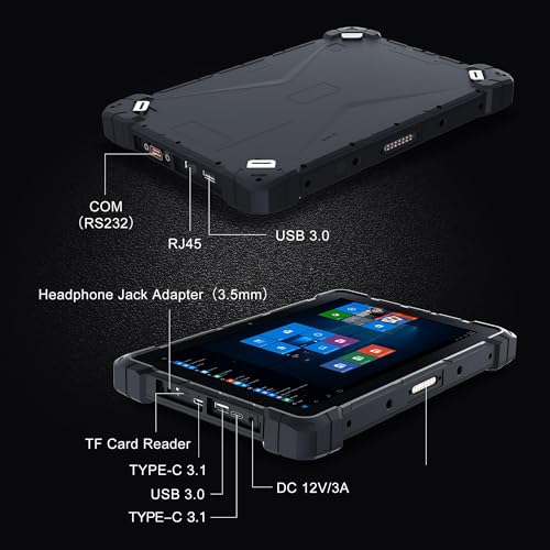 Image of HEIGAOLA Rugged Tablet 12th Alder Lake N100 10.1 inch Win Tablet, Win 11 Pro 16GB 256GB ROM 4G LTE GPS Tablets PC 8000mAh Battery USB3.0 / WiFi 5 / BT5.0 / FHD for Field Service