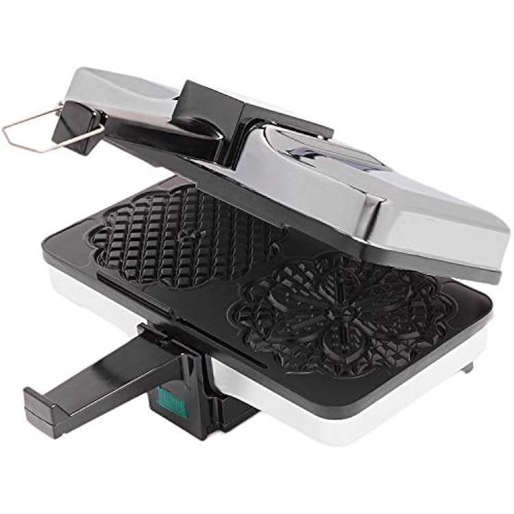 Pizzelle Maker- Non-Stick Electric Baker Press Makes Two 5-Inch Cookies at Once, Even Heating Plates- Must Have Party Baking Supplies- Italian Dessert Treat Making with Recipe Guide- Gift for Her