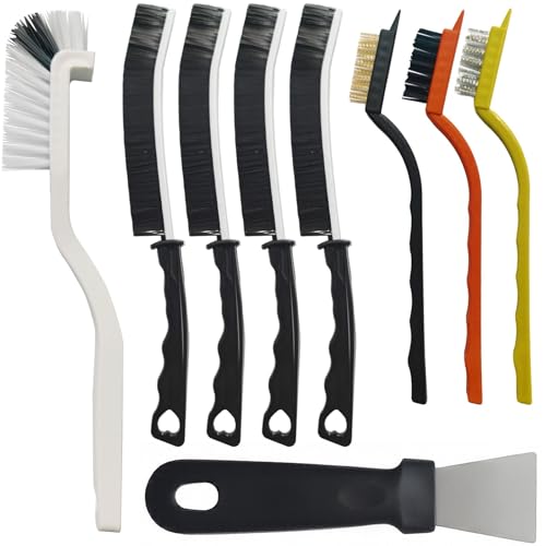 IBOPUXIU Cepillo Limpiador de Juntas con Cerdas Duras Multifuncional, Juego de Cepillos Limpiadores de Lechada, para Limpieza Profunda y Ranuras, Baño, Azulejos, baño y Cocina